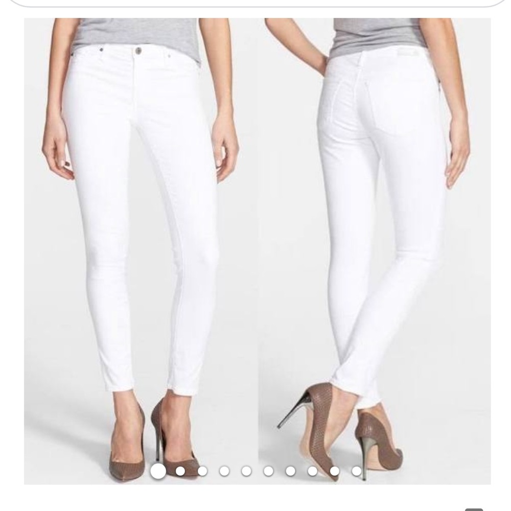 AG - Middi Skinny Jeans White